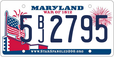 MD license plate 5BJ2795