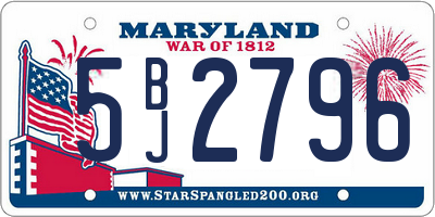 MD license plate 5BJ2796