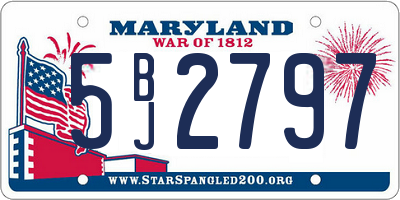 MD license plate 5BJ2797