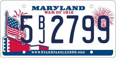 MD license plate 5BJ2799