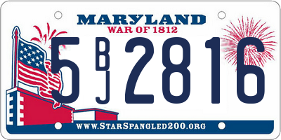 MD license plate 5BJ2816