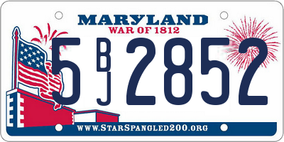 MD license plate 5BJ2852
