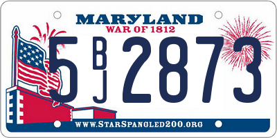 MD license plate 5BJ2873