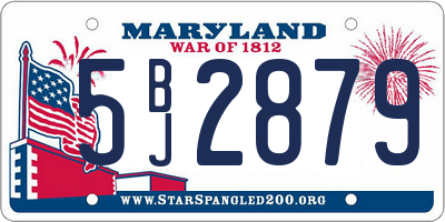 MD license plate 5BJ2879