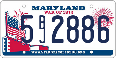 MD license plate 5BJ2886