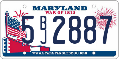 MD license plate 5BJ2887