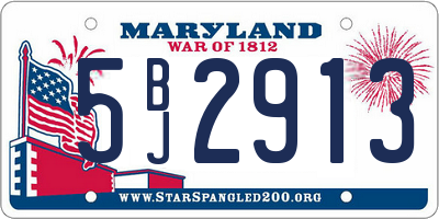 MD license plate 5BJ2913