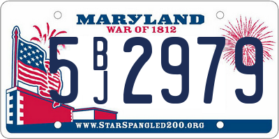 MD license plate 5BJ2979