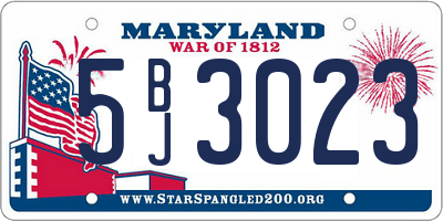 MD license plate 5BJ3023