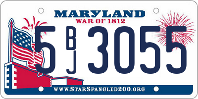 MD license plate 5BJ3055