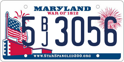 MD license plate 5BJ3056