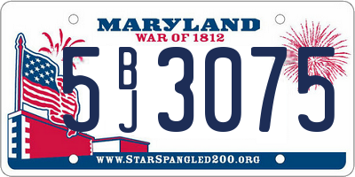 MD license plate 5BJ3075