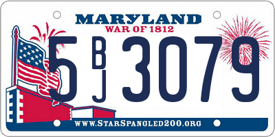 MD license plate 5BJ3079