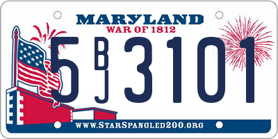 MD license plate 5BJ3101