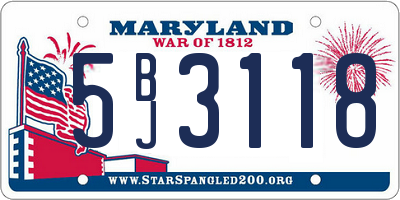 MD license plate 5BJ3118