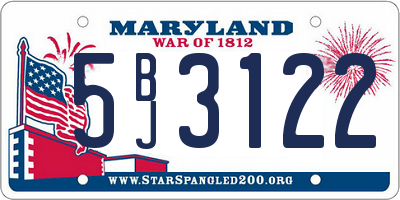 MD license plate 5BJ3122
