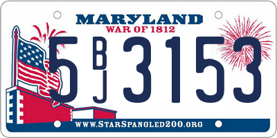 MD license plate 5BJ3153