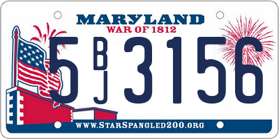 MD license plate 5BJ3156
