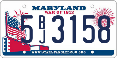 MD license plate 5BJ3158