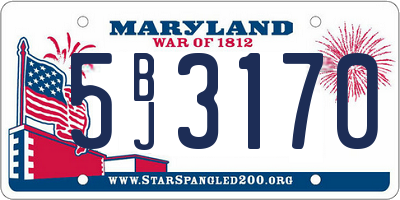 MD license plate 5BJ3170