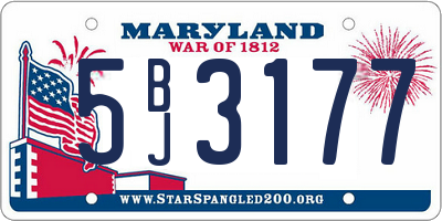 MD license plate 5BJ3177