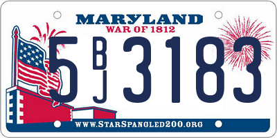 MD license plate 5BJ3183