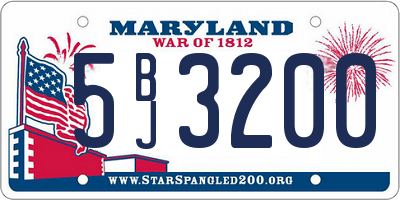 MD license plate 5BJ3200