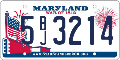 MD license plate 5BJ3214