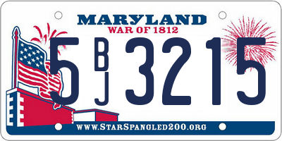 MD license plate 5BJ3215
