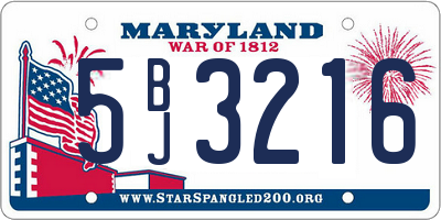 MD license plate 5BJ3216