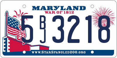 MD license plate 5BJ3218