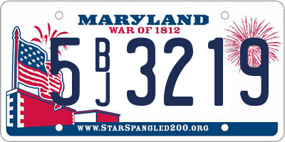 MD license plate 5BJ3219