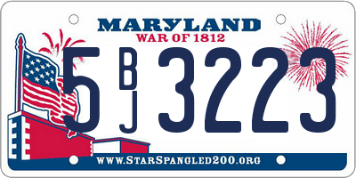 MD license plate 5BJ3223