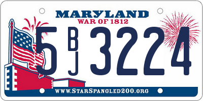 MD license plate 5BJ3224