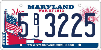 MD license plate 5BJ3225