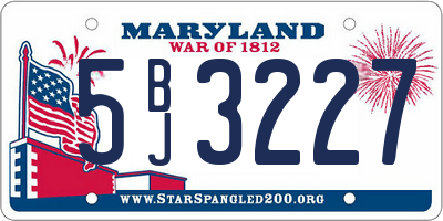 MD license plate 5BJ3227
