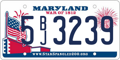 MD license plate 5BJ3239