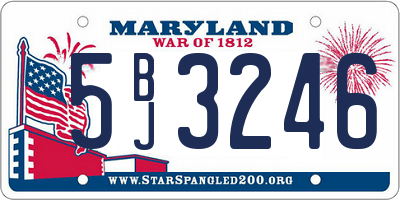 MD license plate 5BJ3246