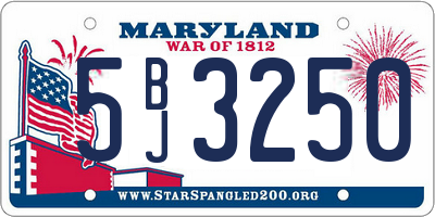 MD license plate 5BJ3250