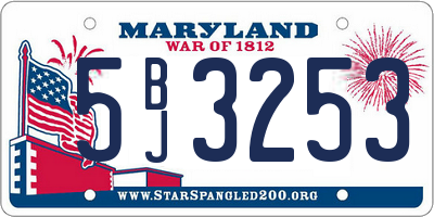 MD license plate 5BJ3253