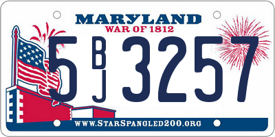 MD license plate 5BJ3257