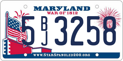 MD license plate 5BJ3258