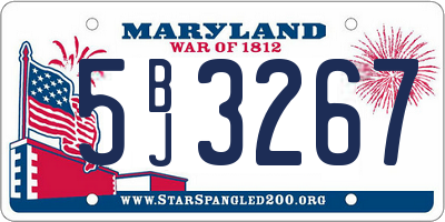 MD license plate 5BJ3267