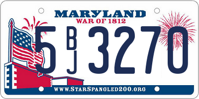 MD license plate 5BJ3270