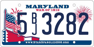 MD license plate 5BJ3282