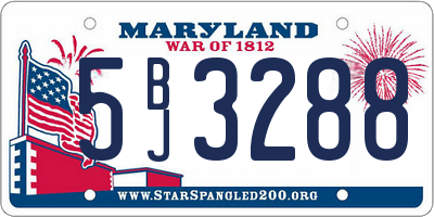 MD license plate 5BJ3288