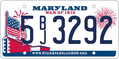 MD license plate 5BJ3292