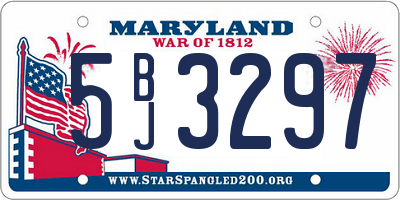 MD license plate 5BJ3297