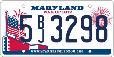 MD license plate 5BJ3298