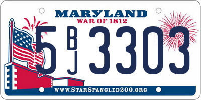 MD license plate 5BJ3303